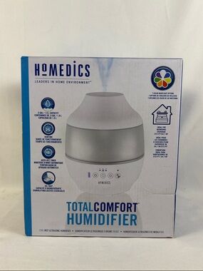 HOMEDICS TotalComfort Cool Mist Small Room Tabletop Humidifier White
